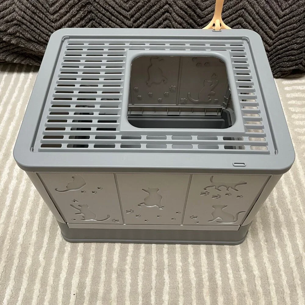 Enclosed Cat Litter Box, Printed Pattern Cat Litter Box, Large Foldable